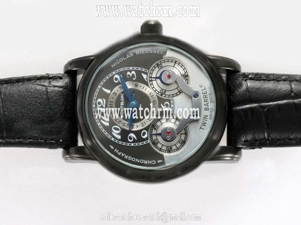 Montblanc Nicolas Rieussec Chronograph 104981 43mm PVD Case Black Dial Watch