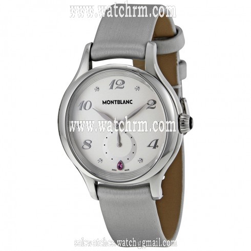 MontBlanc Princesse Grace de Monaco White Dial Leather Ladies Watch 107335