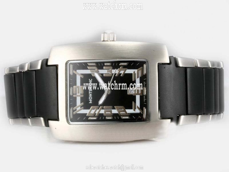 Montblanc Profile Chronograph 08553 Black Dial Black Stainless Steel Strap Watch