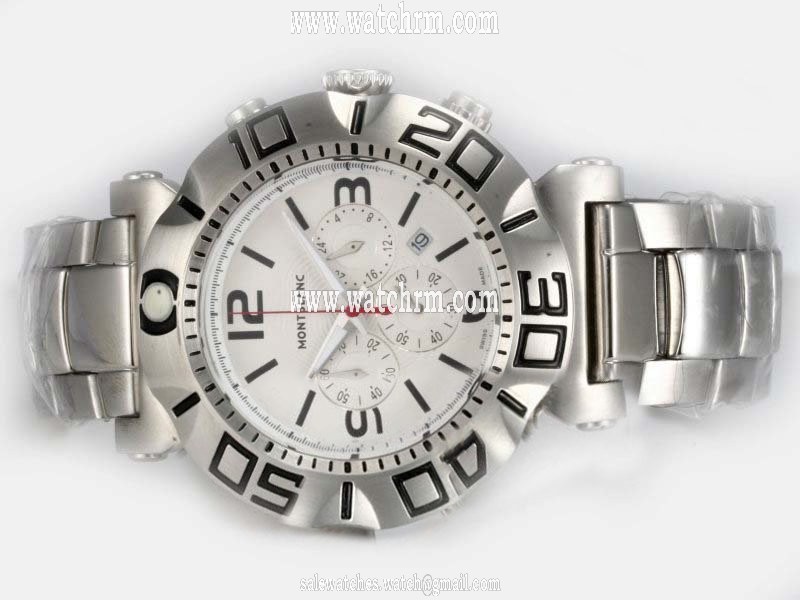 Montblanc Sport Chronograph 03274 Mens 47mm Quartz Chronograph Watch