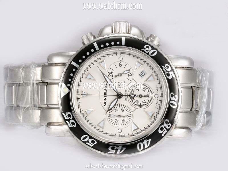 Montblanc Sport Chronograph 05108 Stainless Steel Case Mens Watch