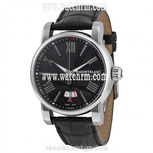 Montblanc Star Black Dial and Black Leather Strap Automatic Men's Watch 102341