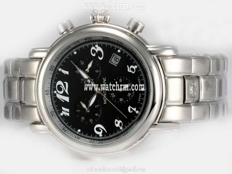Montblanc Star Chronograph 03282 Automatic 40mm Black Dial Watch