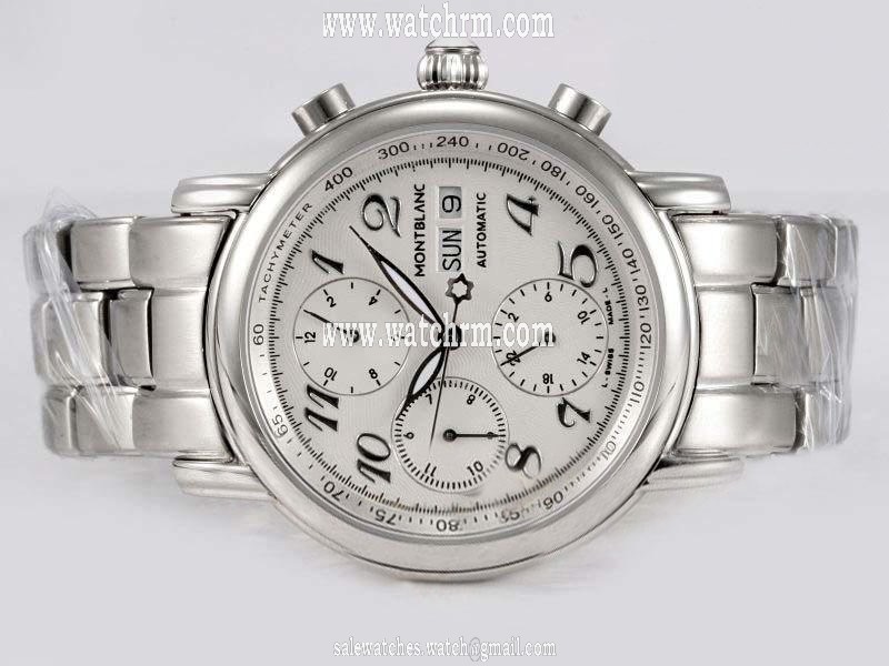 Montblanc Star Chronograph 05222 40mm Stainless Steel Case White Dial Watch