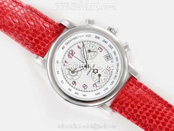 Montblanc Star Chronograph 07253 Stainless Steel Bezel Stainless Steel Case White Dial Watch