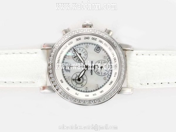 Montblanc Star Chronograph 07255 Stainless Steel Case White Dial Round Watch
