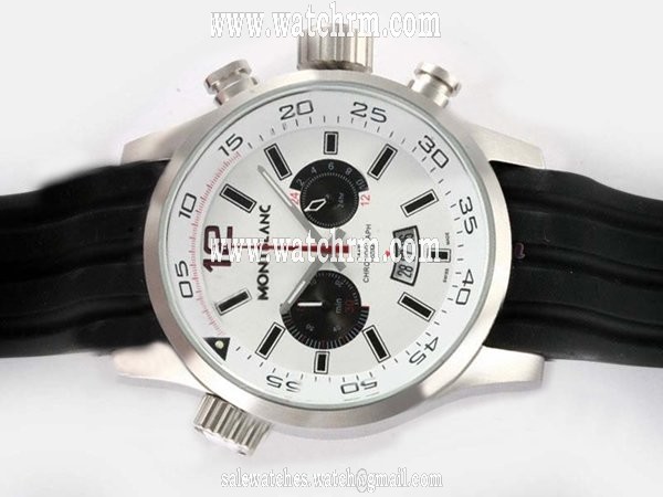 Montblanc Star Chronograph N06612003 Quartz Chronograph Stainless Steel Bezel White Dial Watch