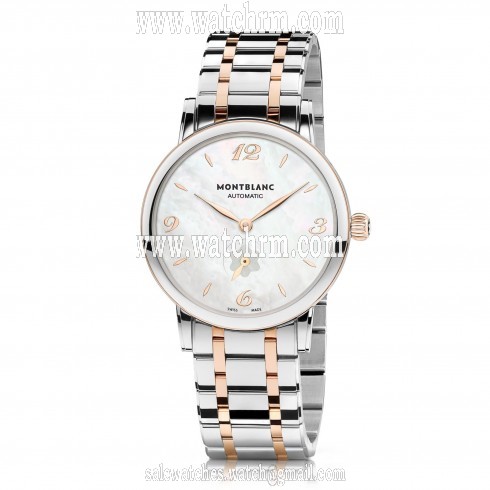 Montblanc Star Classique Mother of Pearl Dial Steel and 18K Rose Gold Automatic Ladies Watch 107915
