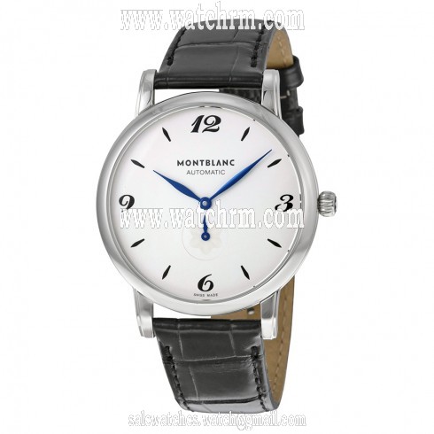 Montblanc Star Classique White Dial Black Alligator Leather Men's Watch 107073