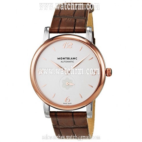 Montblanc Star Classique White Dial Brown Leather Automatic Men's Watch 107309