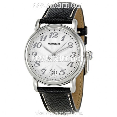 Montblanc Star Large Black Calf Stainless Steel Men's Watch 7249