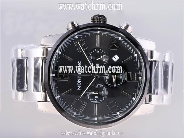 Montblanc Timewalker Chronograph 09668 Black Dial 43mm Stainless Steel Case Watch