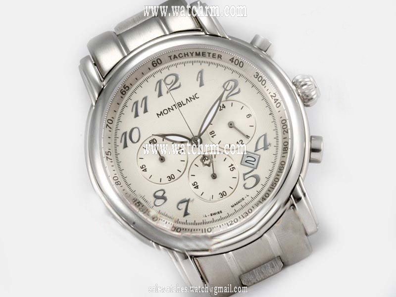 Montblanc Timewalker Chronograph 09669 43mm Quartz Chronograph White Dial Watch
