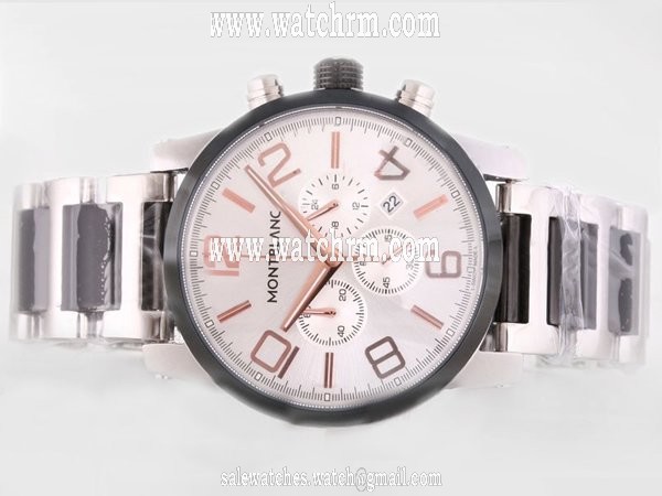 Montblanc Timewalker Chronograph 09669 Mens 43mm White Stainless Steel Strap Watch