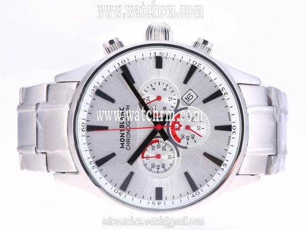 Montblanc Timewalker Chronograph 09669 Quartz Chronograph Round White Dial Watch