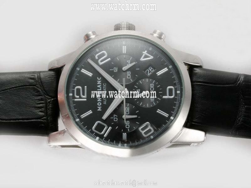 Montblanc Timewalker Chronograph 09670 Automatic 43mm Black Dial Watch