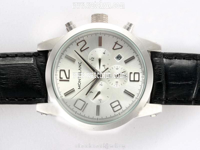 Montblanc Timewalker Chronograph 09671 Stainless Steel Case White Dial Watch