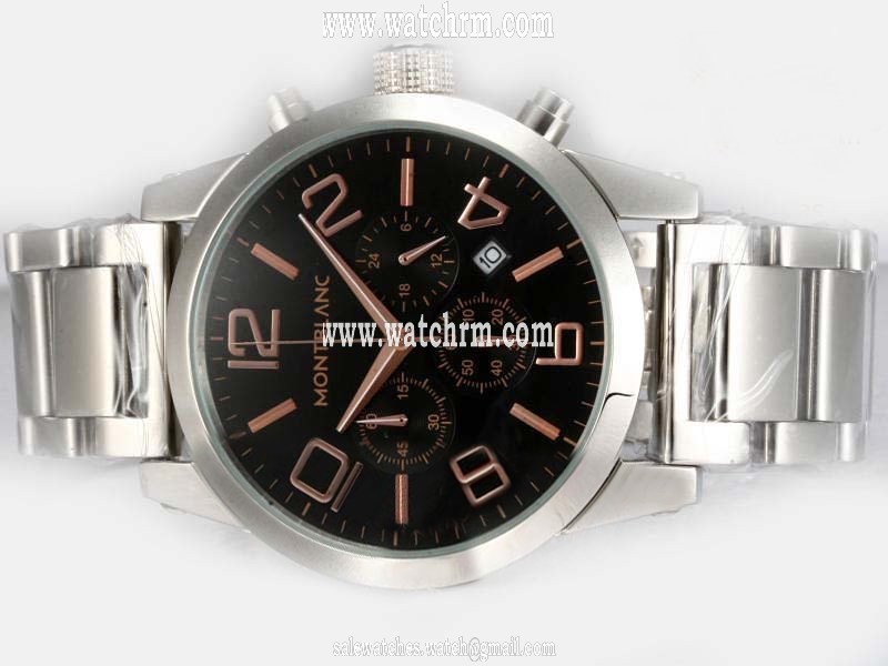 Montblanc Timewalker Chronograph 101565 Stainless Steel Bezel Stainless Steel Case Watch