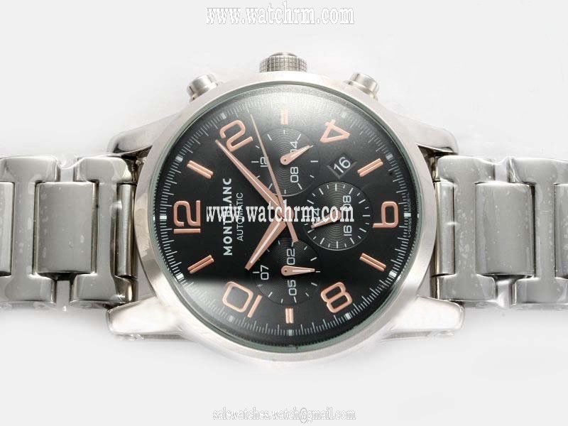 Montblanc Timewalker Chronograph 36972 Automatic Round Black Dial Watch