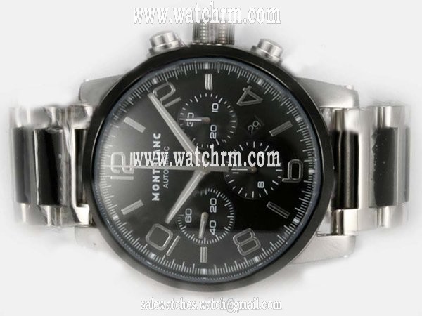 Montblanc Timewalker Chronograph 9668 Automatic Black Dial Watch