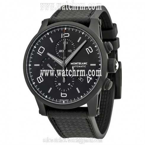 Montblanc Timewalker Extreme Chronograph Black Dial Black Leather Men's Watch 111197