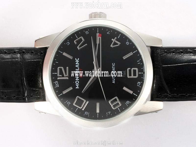 Montblanc Timewalker GMT 36065 Black Dial Round Stainless Steel Case Watch