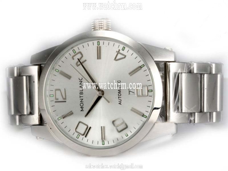 Montblanc Timewalker Large 09673 Mens Stainless Steel Bezel Automatic Watch