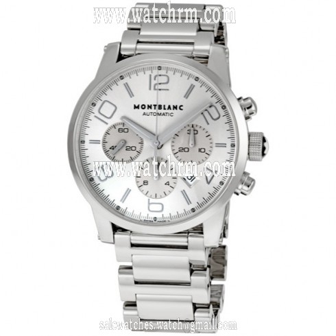 Montblanc Timewalker Silver Dial Steel Case Men's Watch 9669