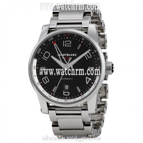 Montblanc Timewalker Voyager Black Dial Stainless Steel Men's Watch 109135
