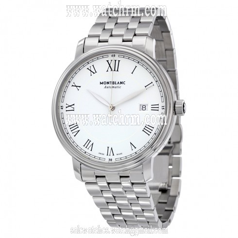 Montblanc Tradition Automatic White Dial Stainless Steel Men's Watch 112610
