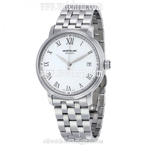 Montblanc Tradition White Dial Stainless Steel Automatic Men's Watch 112632