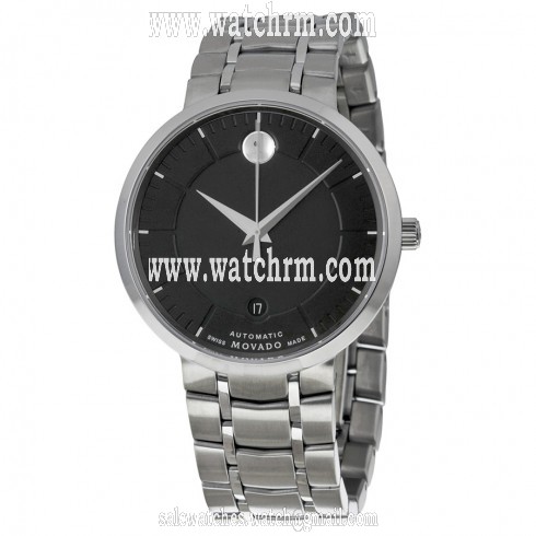 Movado 1881 Automatic Black Dial Stainless Steel Watch 0606914