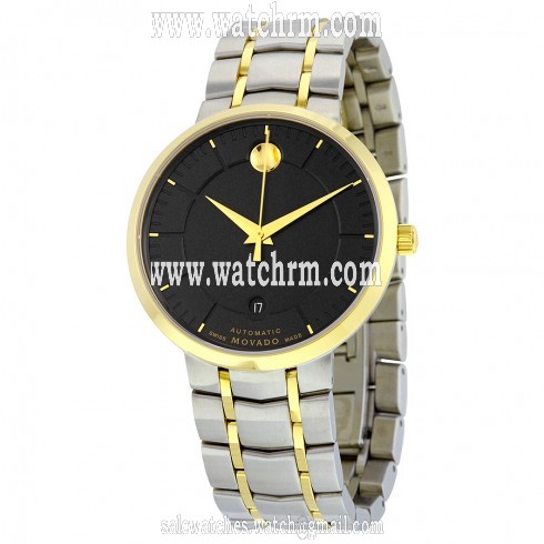 Movado 1881 Black Dial Two-tone Stainless Steel Men's Watch 0606916