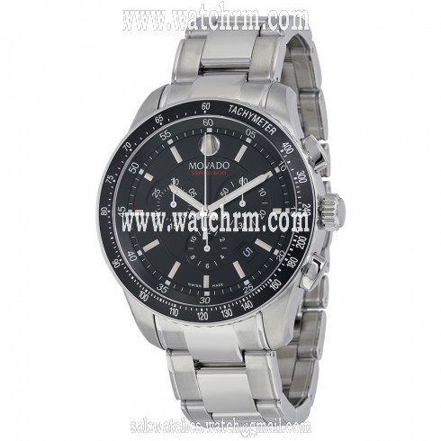 Movado 800 Black Dial Performance Steel Chronograph Men's Watch 2600094