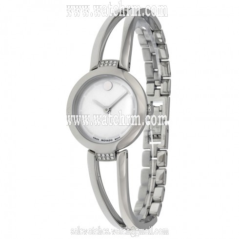 Movado Amorosa Duo Mother of Pearl Dial Stainless Steel Bangle Ladies Watch 0606813