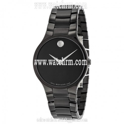 Movado Black Dial Black IP Stainless Steel Unisex Watch 0606594