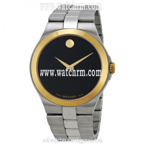 Movado Black Dial Two-Tone Stainless Steel Men's Watch 0606557