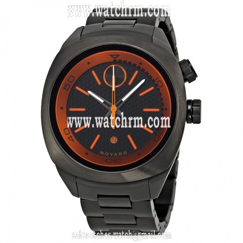 Movado Bold Black and Orange Dial Gunmetal Ion-plated Watch 3600213
