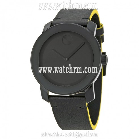 Movado Bold Black Dial Leather Unisex Watch 3600352