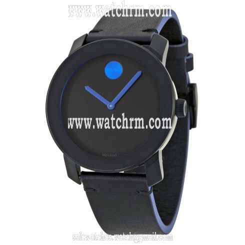 Movado Bold Black Dial Black Leather Unisex Watch 3600350