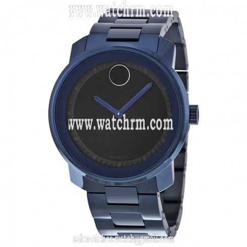 Movado Bold Black Dial Blue PVD Unisex Watch 3600296