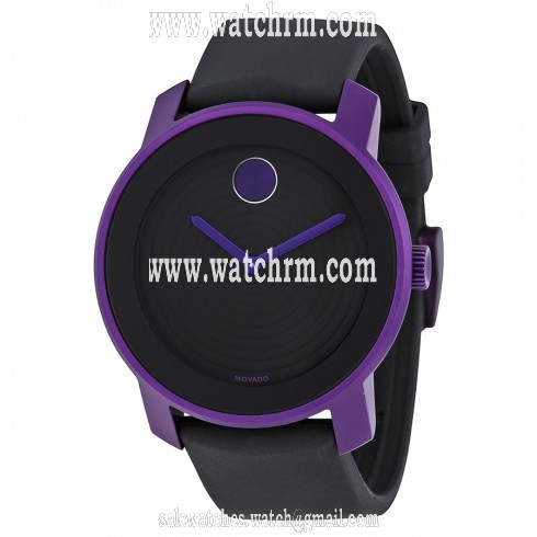 Movado Bold Black Dial Purple Aluminum Unisex Watch 3600175