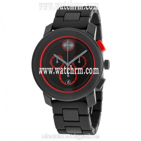 Movado Bold Chronograph Black Dial Dark Grey Stainless Steel Men's Watch 3600272