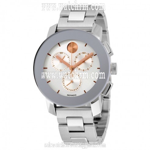 Movado Bold Chronograph Silver Sunray Dial Unisex Watch 3600356