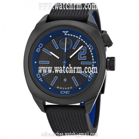 Movado Bold Derek Jeter Captain Black Dial Black Silicone Men's Watch 3600265