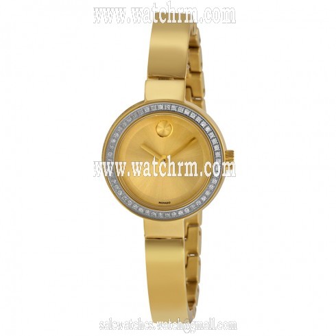 Movado Bold Dot Gold Dial Yellow Gold-plated Ladies Watch 3600322
