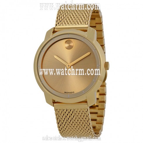 Movado Bold Gold Dial Gold Ion-plated Mesh Watch 3600242