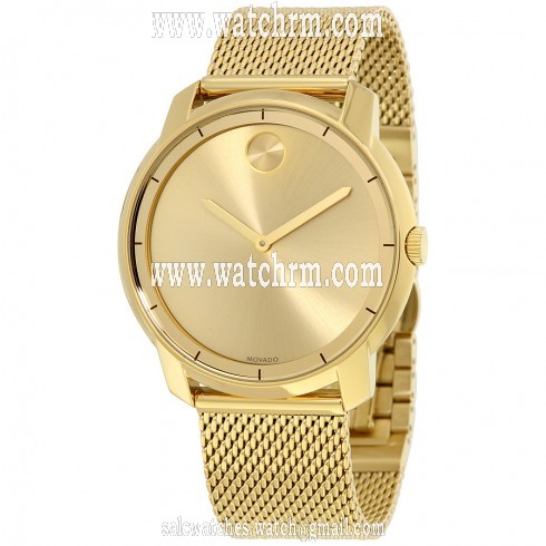 Movado Bold Gold Dial Gold Tone Mesh Men's Watch 3600373