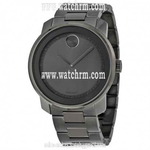 Movado Bold Grey Dial Grey Ion-Plated Stainless Steel Band and Case Unisex Quartz Watch 3600259
