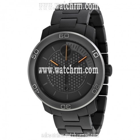 Movado Bold Grey Dial Ion Plated Titanium Men's Watch 3600097